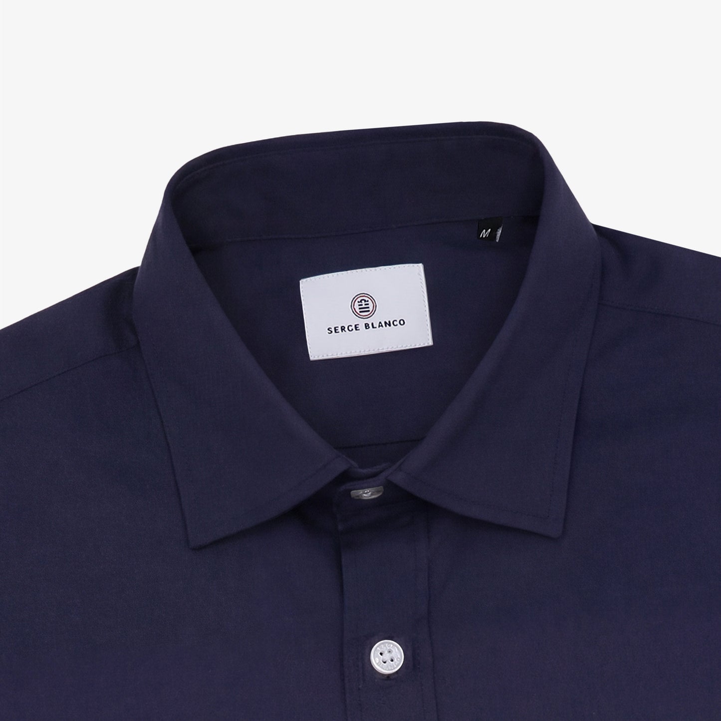 Langärmelige Baumwollhemden mit Brusttasche in Marineblau