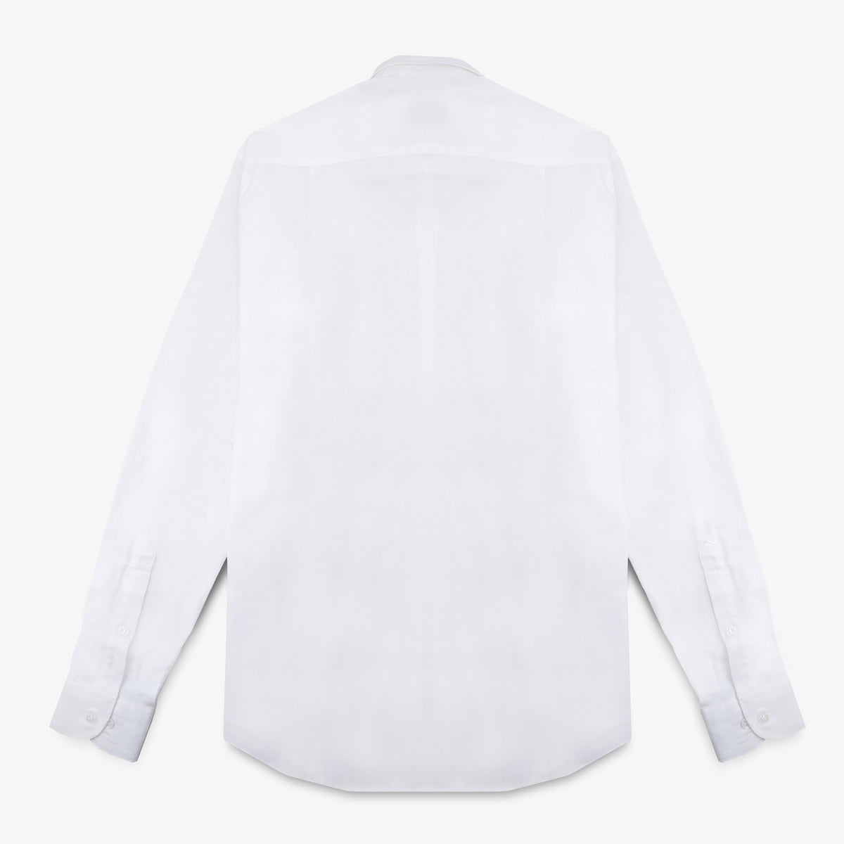 White lily long-sleeve cotton shirt with a chest pocket