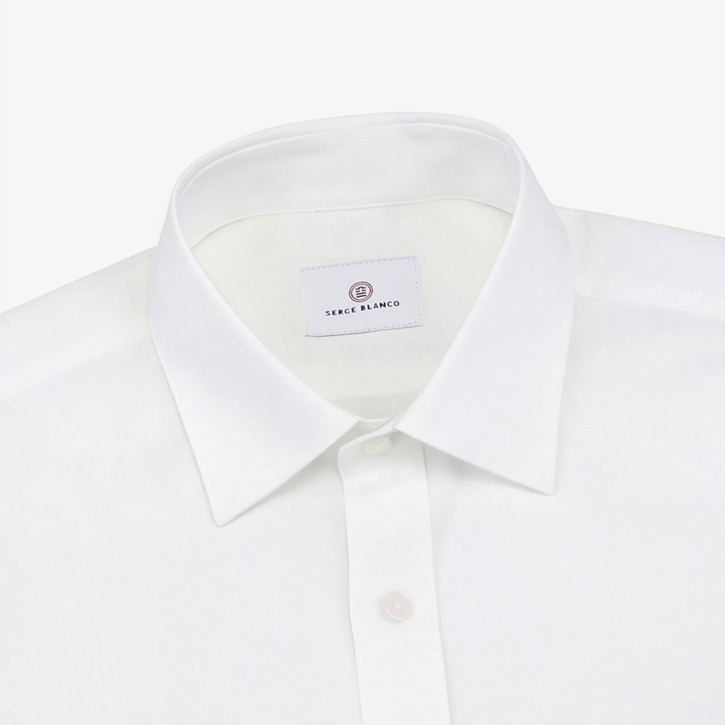 White lily long-sleeve cotton shirt with a chest pocket