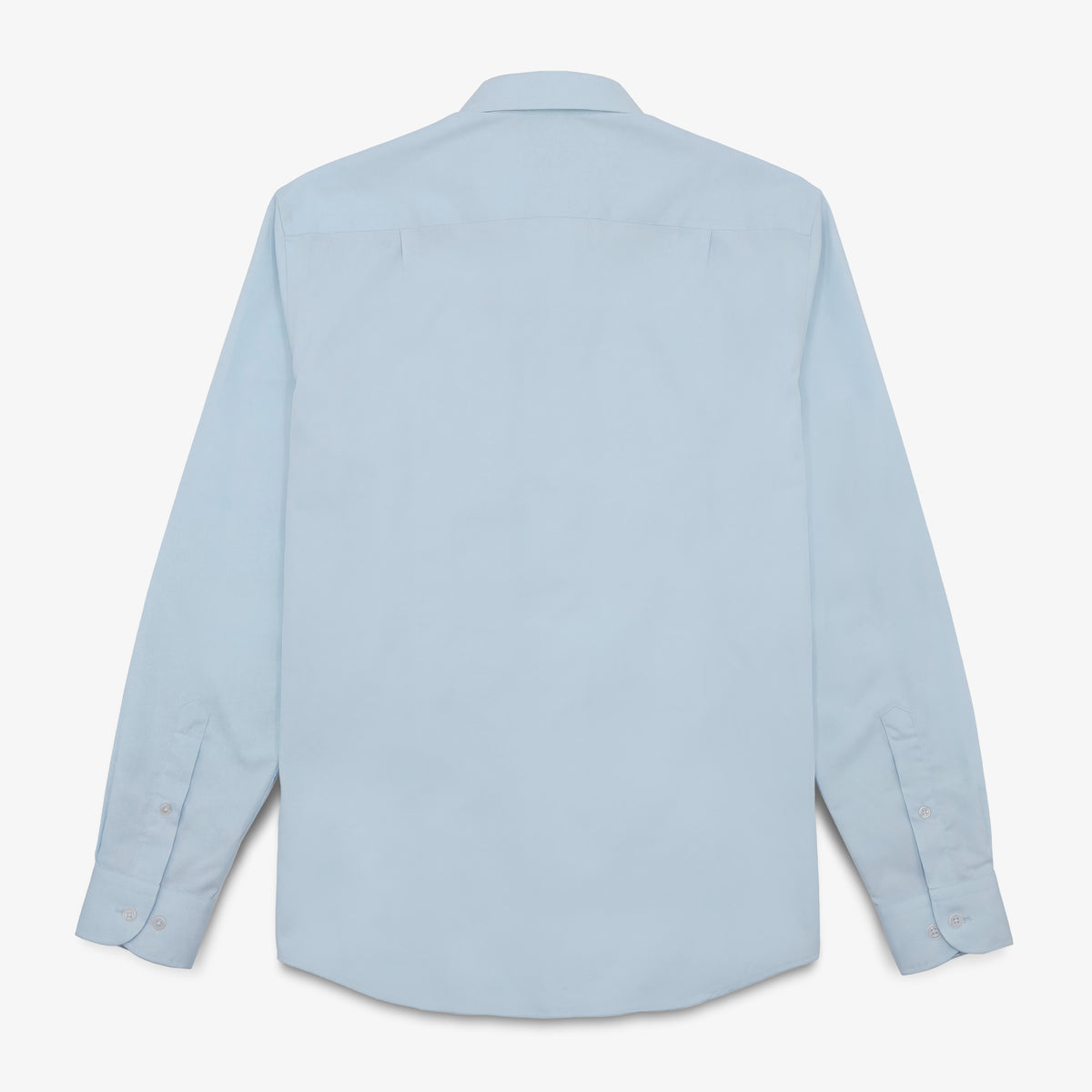 Langärmliges Baumwollhemd mit Brusttasche in Hellblau