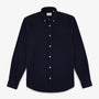 Indigo blue long-sleeve cotton shirt with a chest pocket