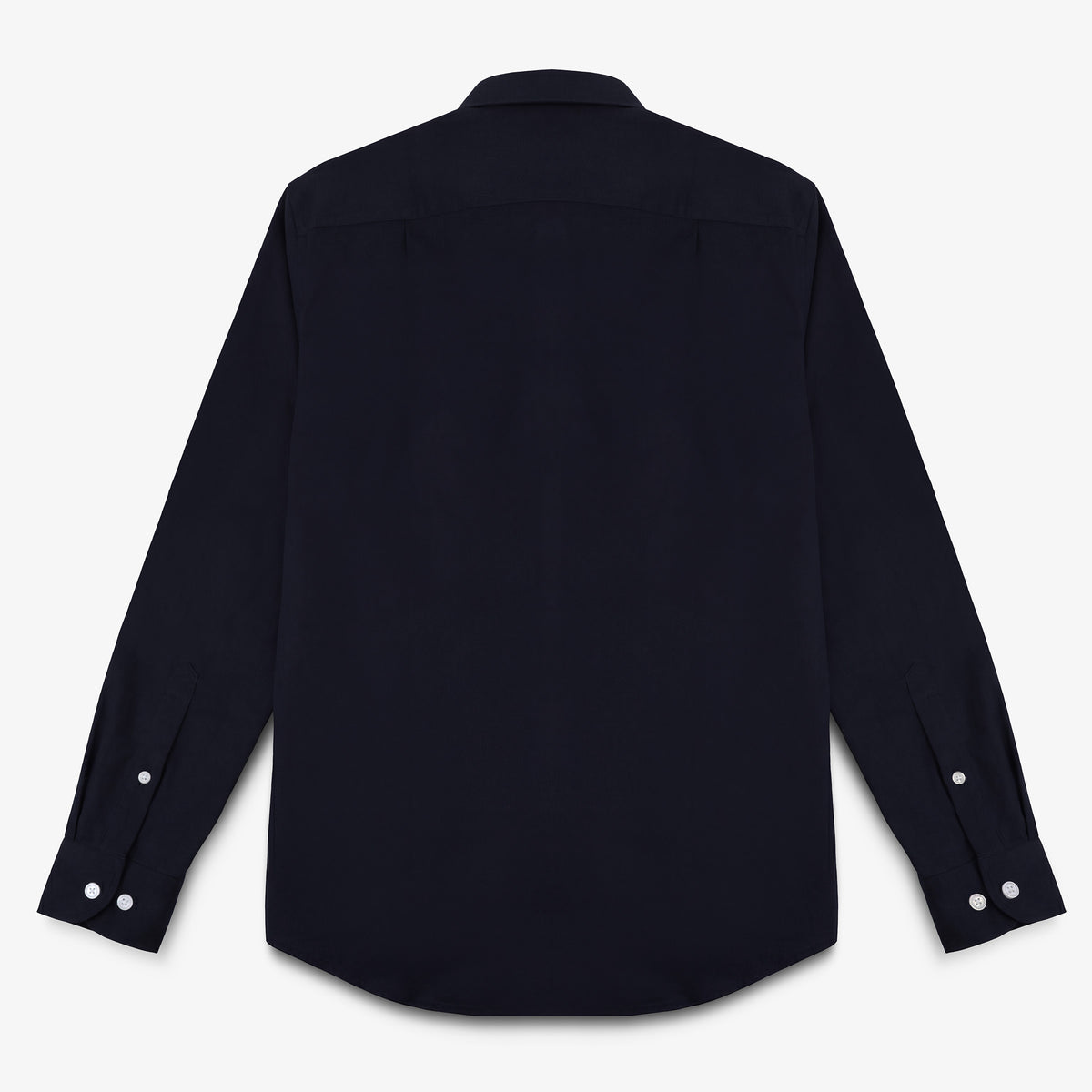 Indigo blue long-sleeve cotton shirt with a chest pocket