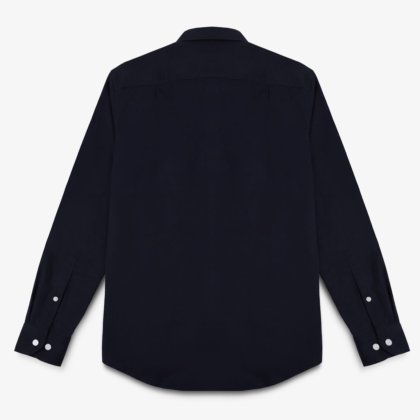 Indigo blue long-sleeve cotton shirt with a chest pocket