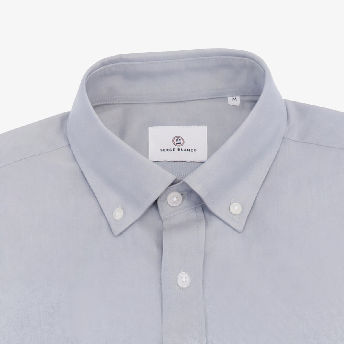 Langärmliges Baumwollhemd mit grauer Brusttasche in Rautenform