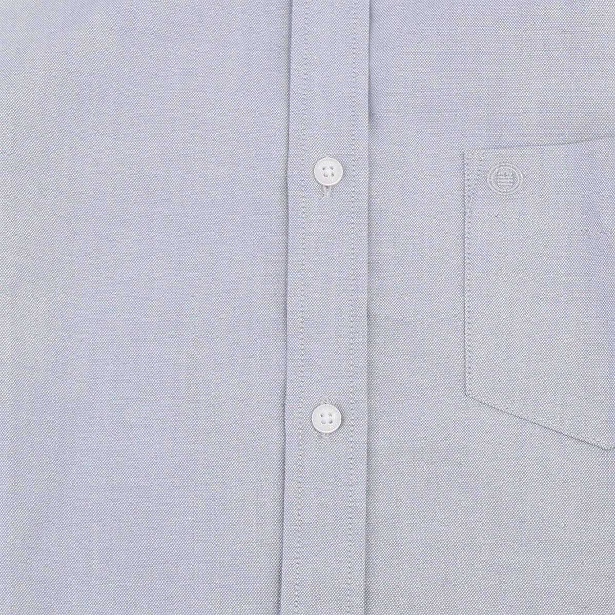 Langärmliges Baumwollhemd mit grauer Brusttasche in Rautenform