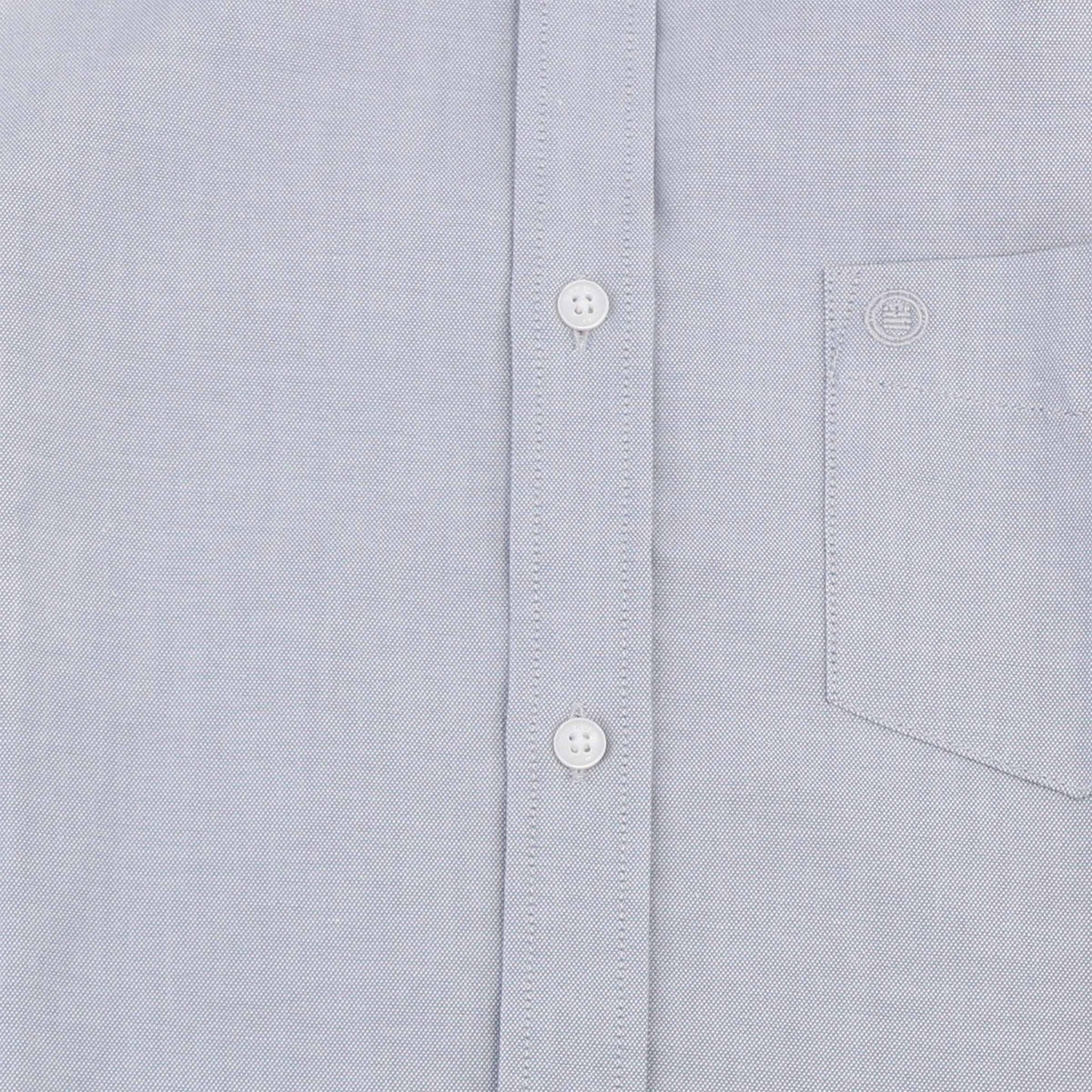 Langärmliges Baumwollhemd mit grauer Brusttasche in Rautenform