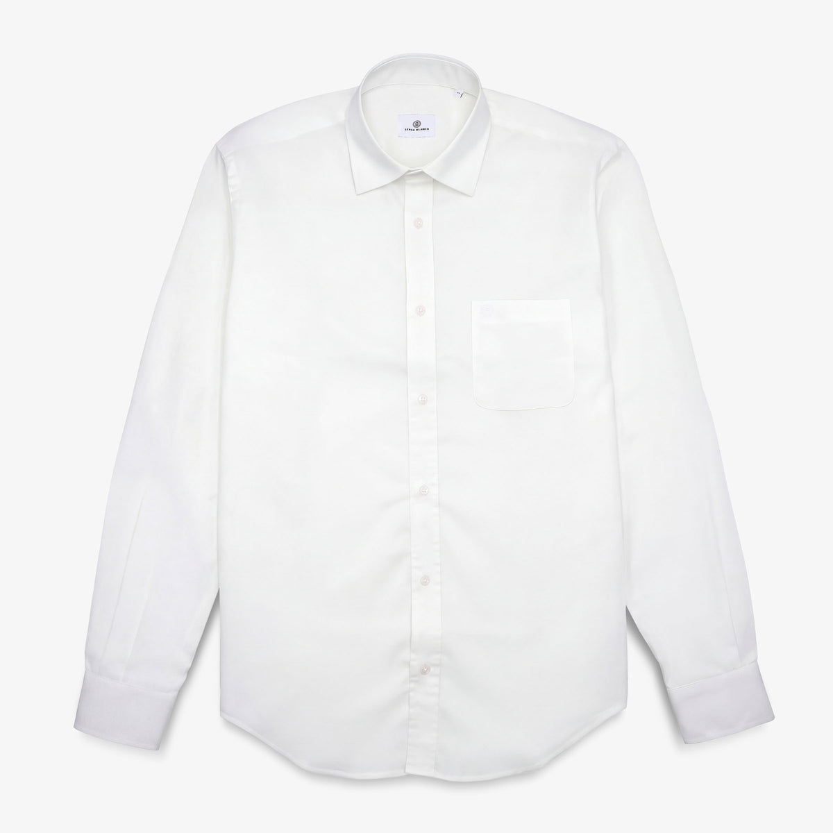 Langärmliges Baumwollhemd mit weißer Brusttasche