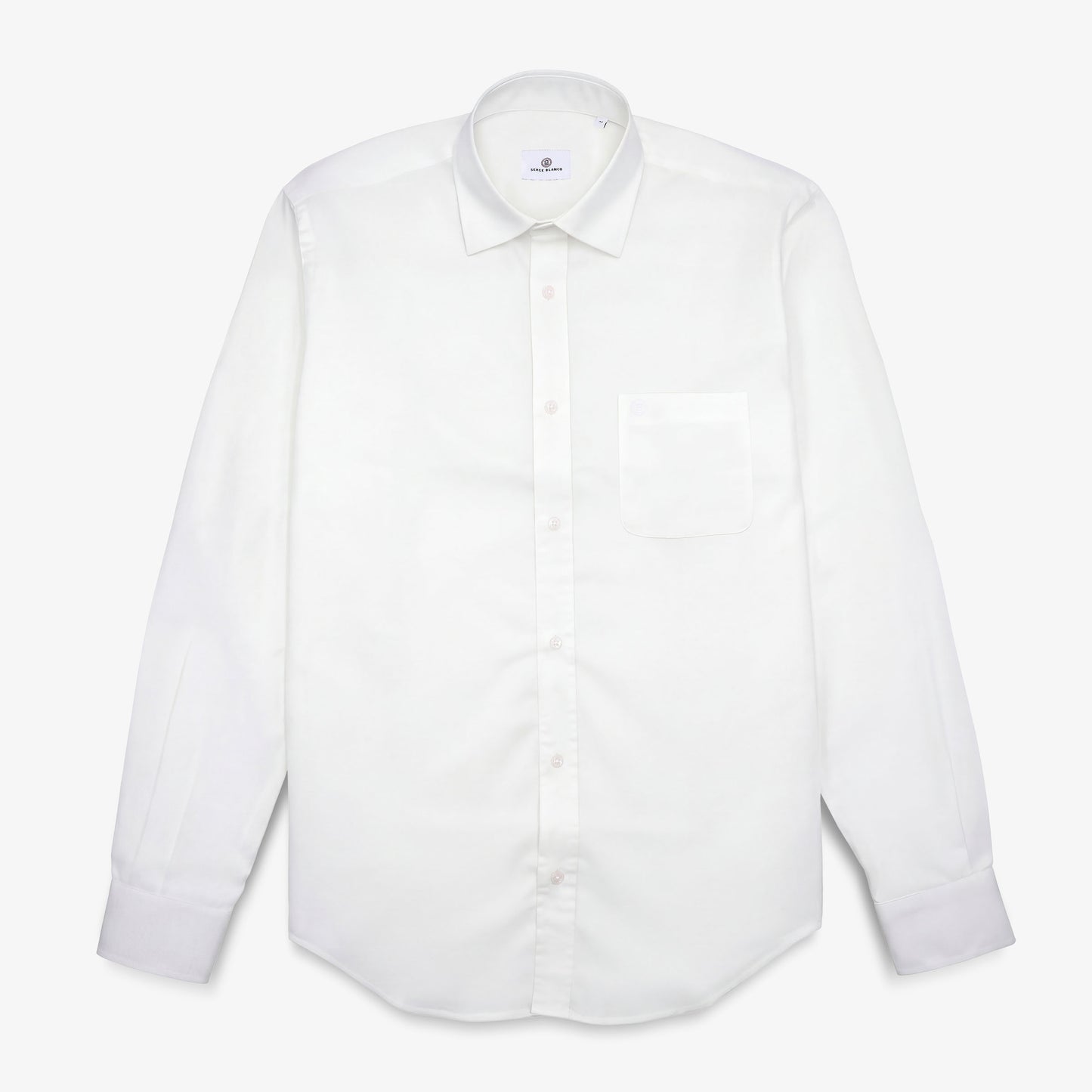 Langärmliges Baumwollhemd mit weißer Brusttasche