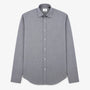 Chemise grise à manches longues en coton avec poche poitrine