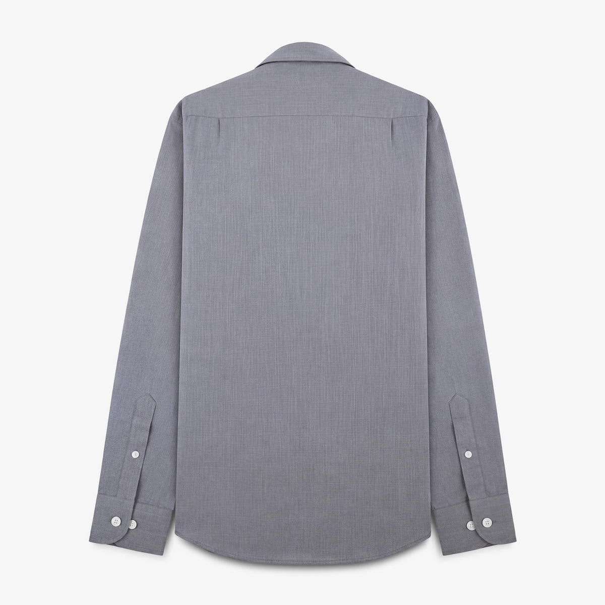Chemise grise à manches longues en coton avec poche poitrine