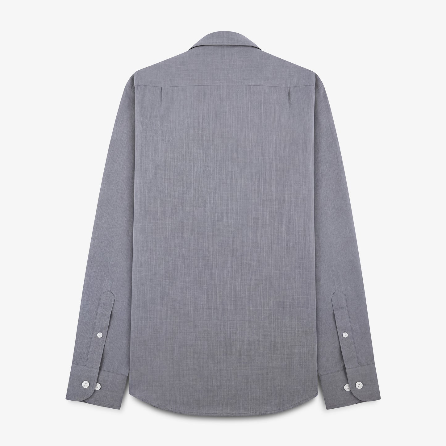 Chemise grise à manches longues en coton avec poche poitrine