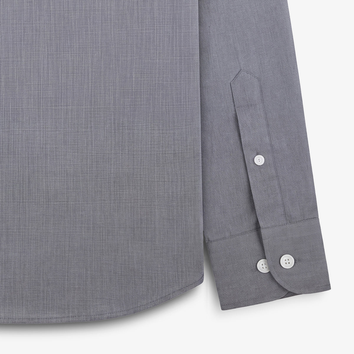 Chemise grise à manches longues en coton avec poche poitrine