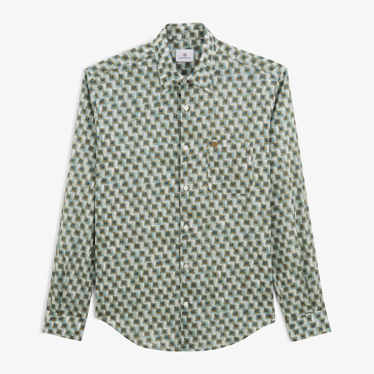 Camisa Charles con estampado de cuadros almendrados