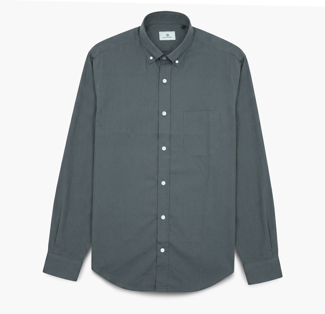 Chemise manches longues en coton kaki