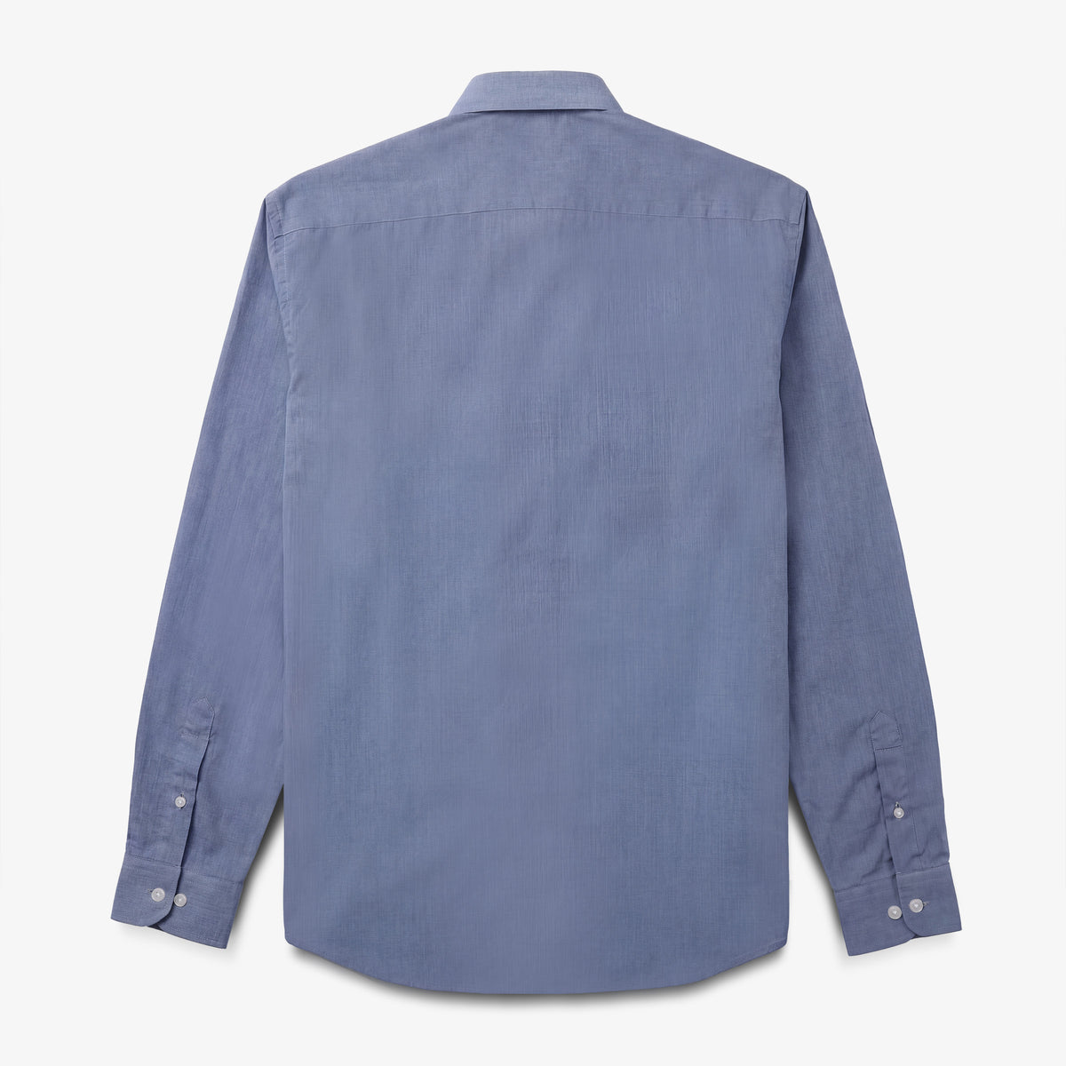 Camisa azul de algodón de manga larga con bolsillo en el pecho