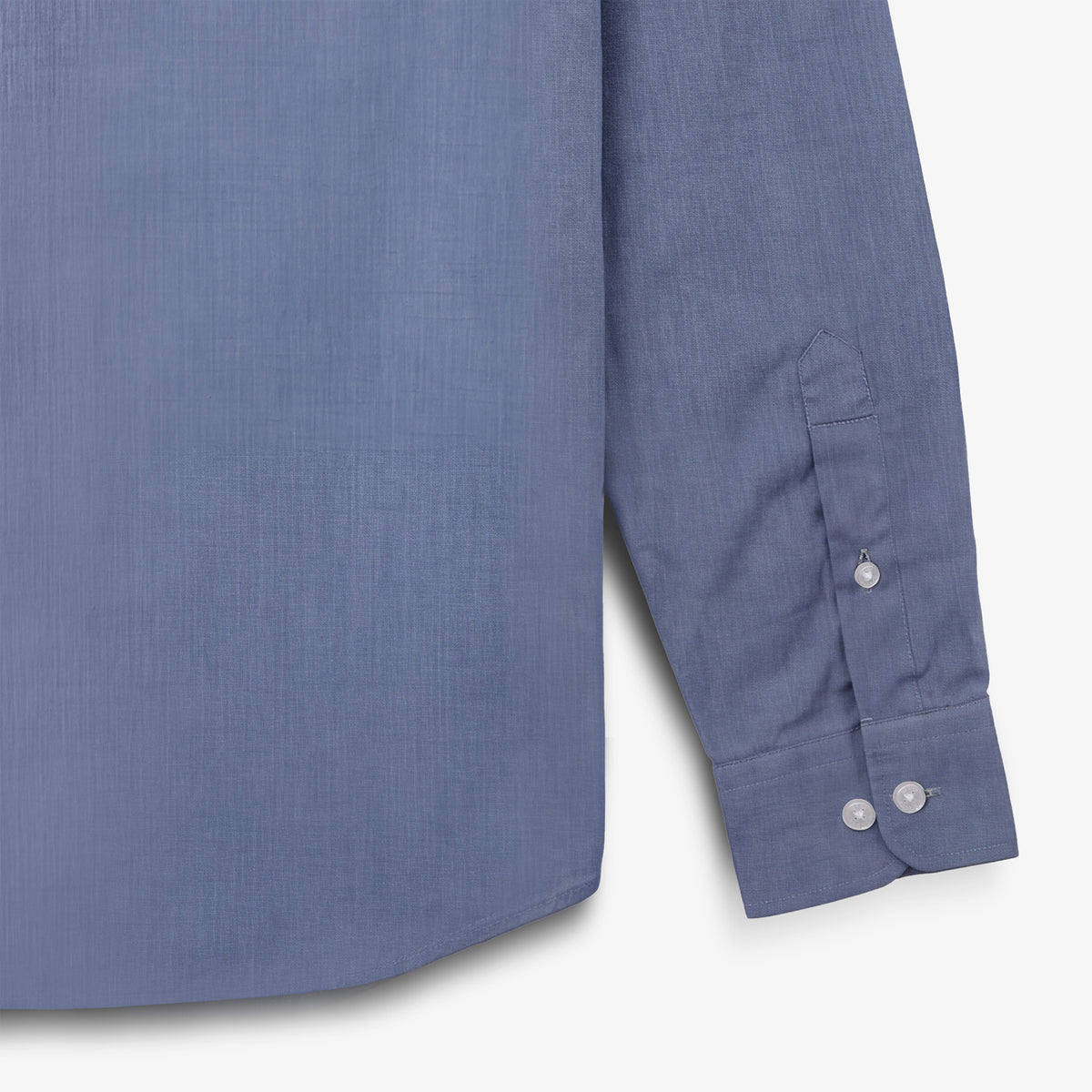 Camisa azul de algodón de manga larga con bolsillo en el pecho