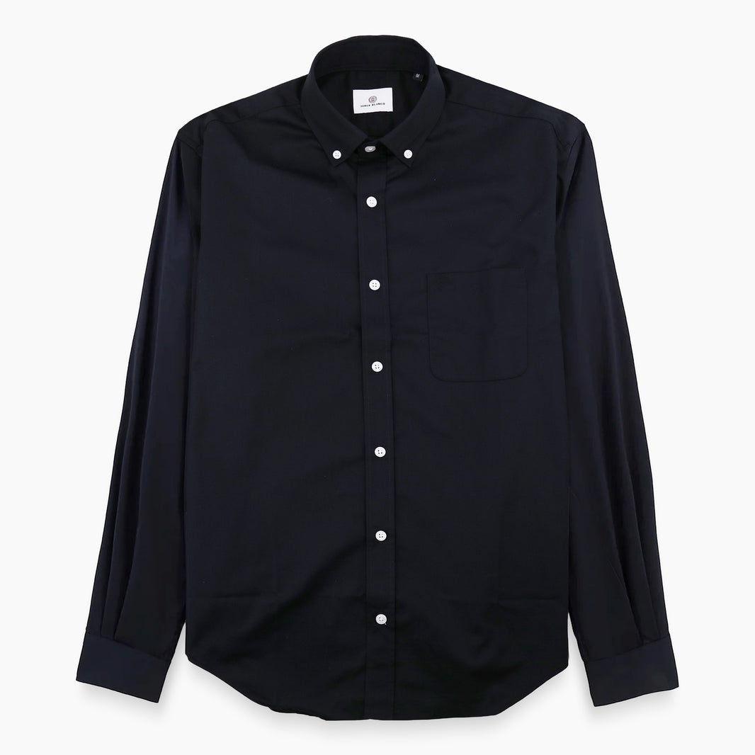 Camicia nera a maniche lunghe in cotone