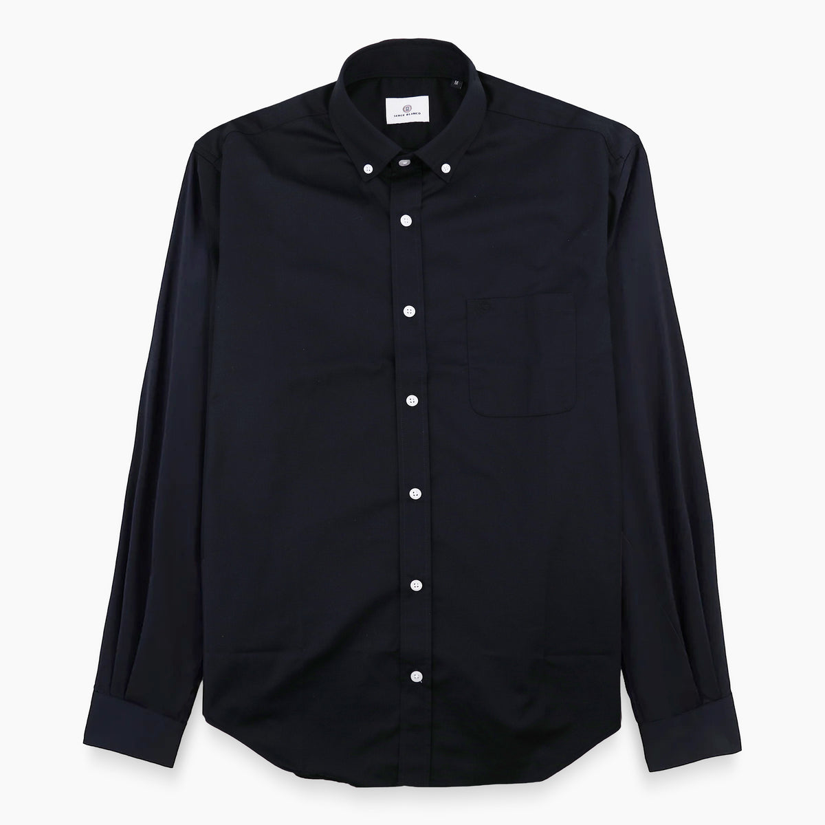 Camicia nera a maniche lunghe in cotone