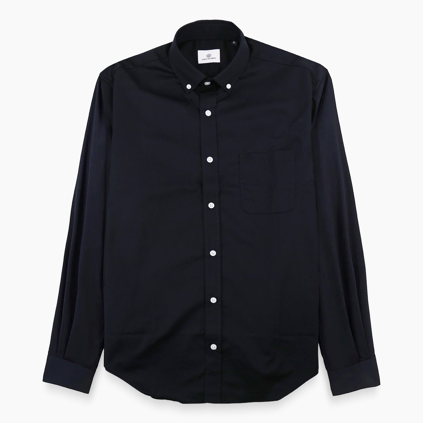 Camicia nera a maniche lunghe in cotone