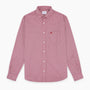 Chemise manches longues en coton à carreaux vichy blancs et rouges
