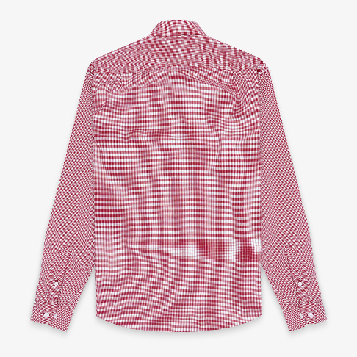 Chemise manches longues en coton à carreaux vichy blancs et rouges