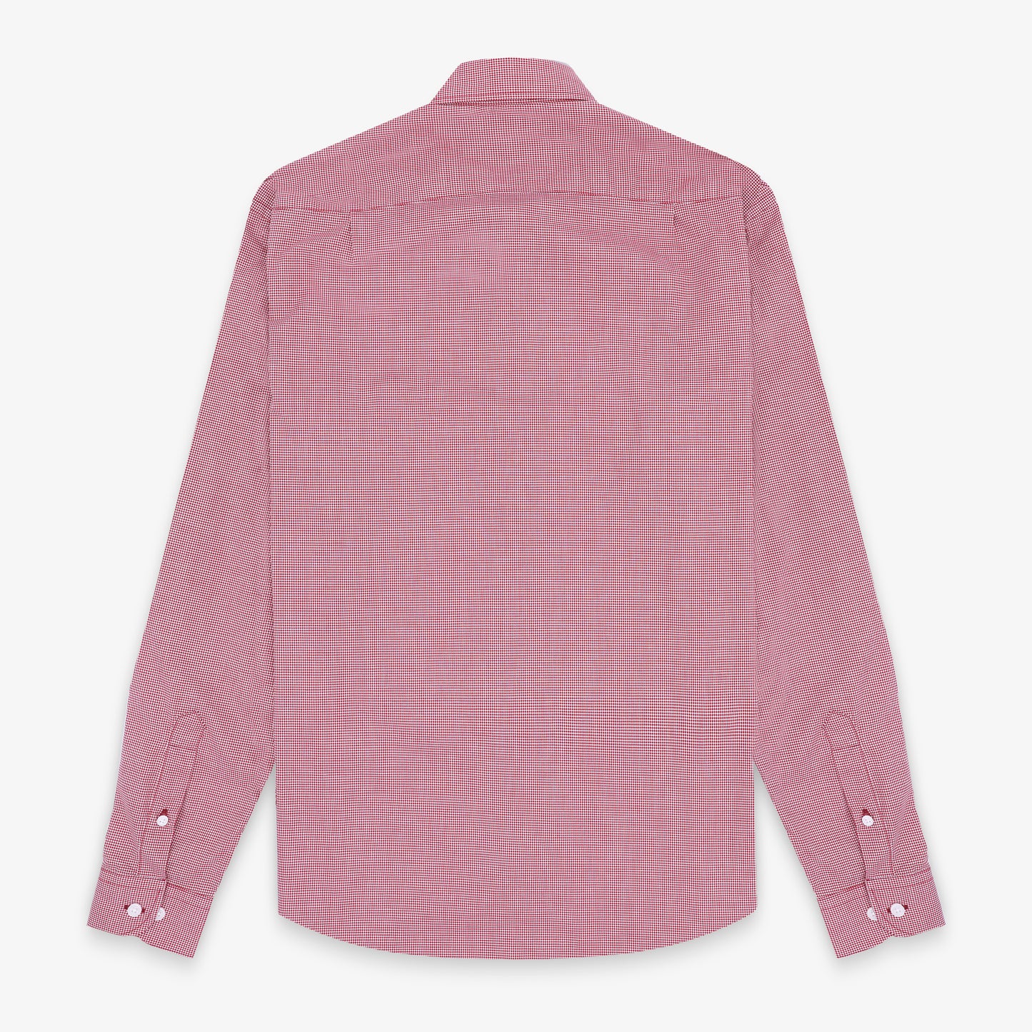 Chemise manches longues en coton à carreaux vichy blancs et rouges