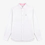 Chemise manches longues en coton oxford avec poche poitrine blanche