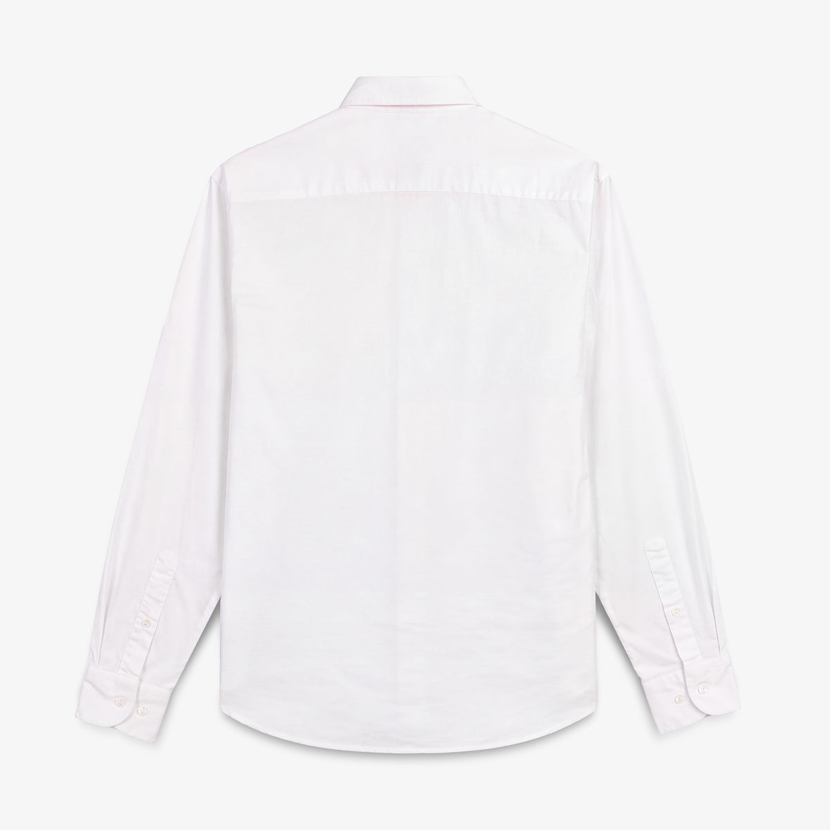 Chemise manches longues en coton oxford avec poche poitrine blanche
