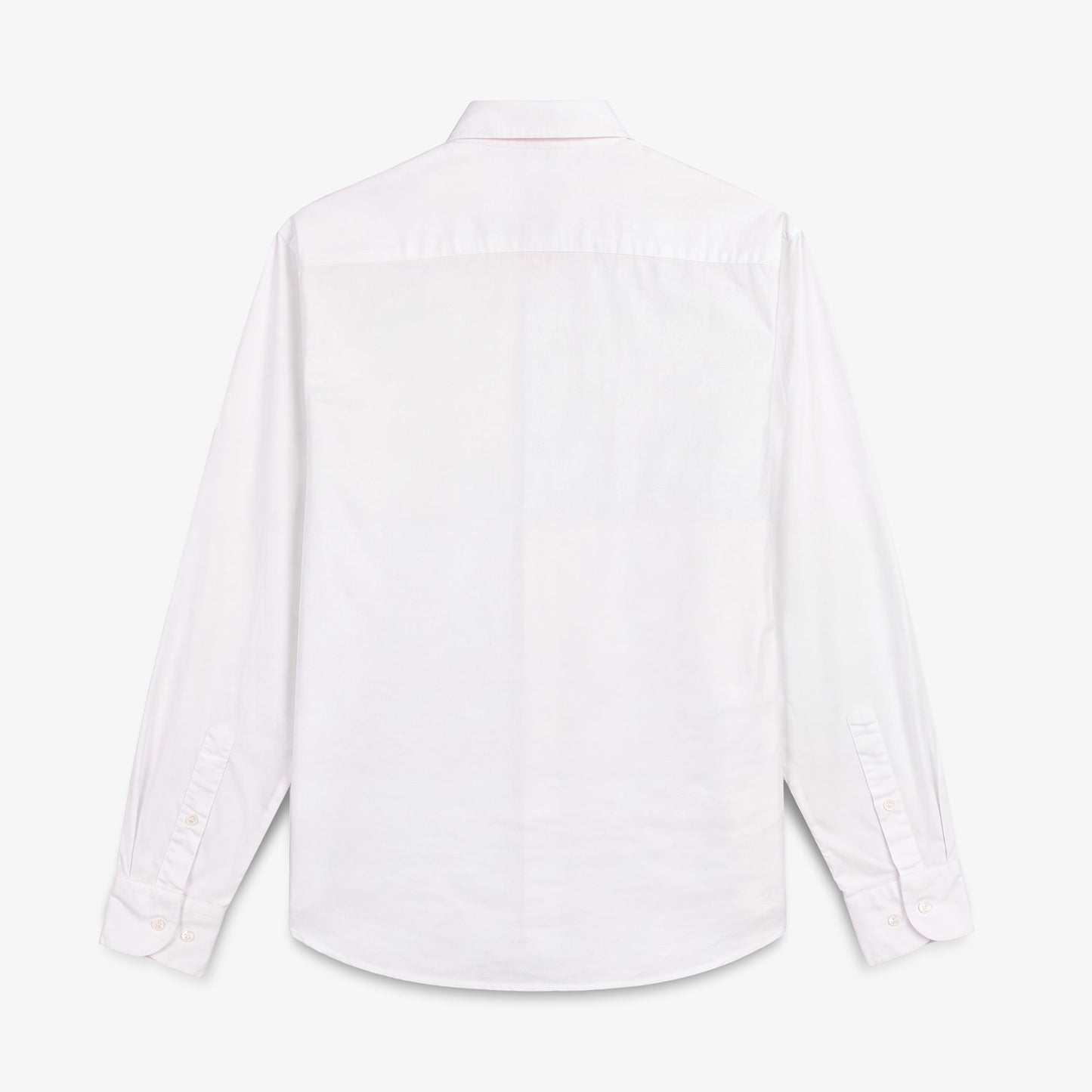 Chemise manches longues en coton oxford avec poche poitrine blanche