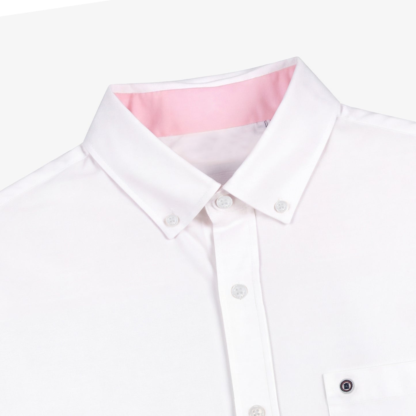 Chemise manches longues en coton oxford avec poche poitrine blanche