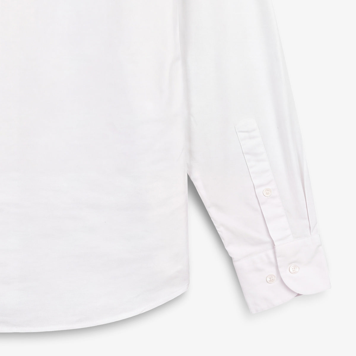 Chemise manches longues en coton oxford avec poche poitrine blanche