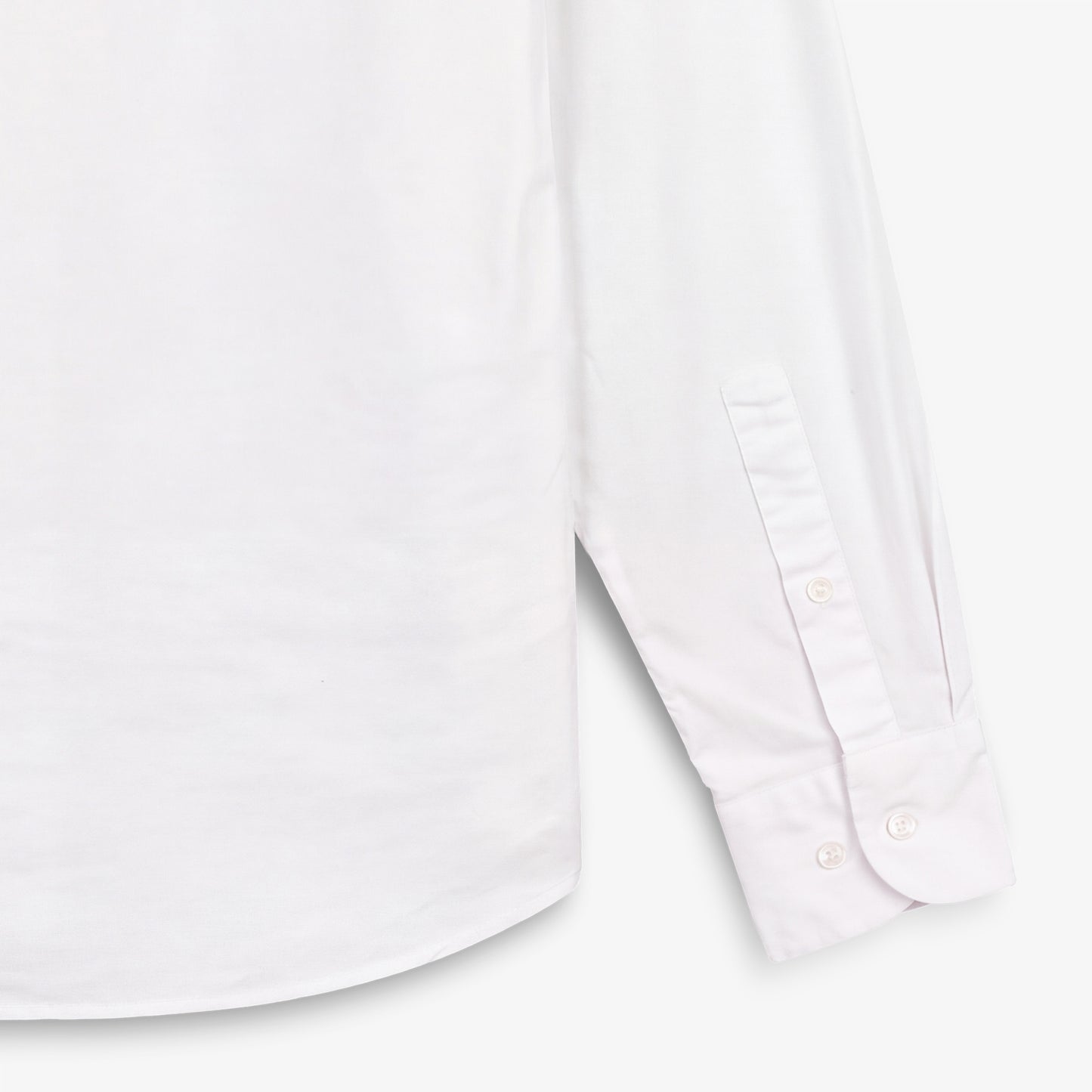 Chemise manches longues en coton oxford avec poche poitrine blanche