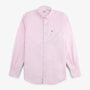 Camicia a maniche lunghe in cotone oxford con taschino rosa