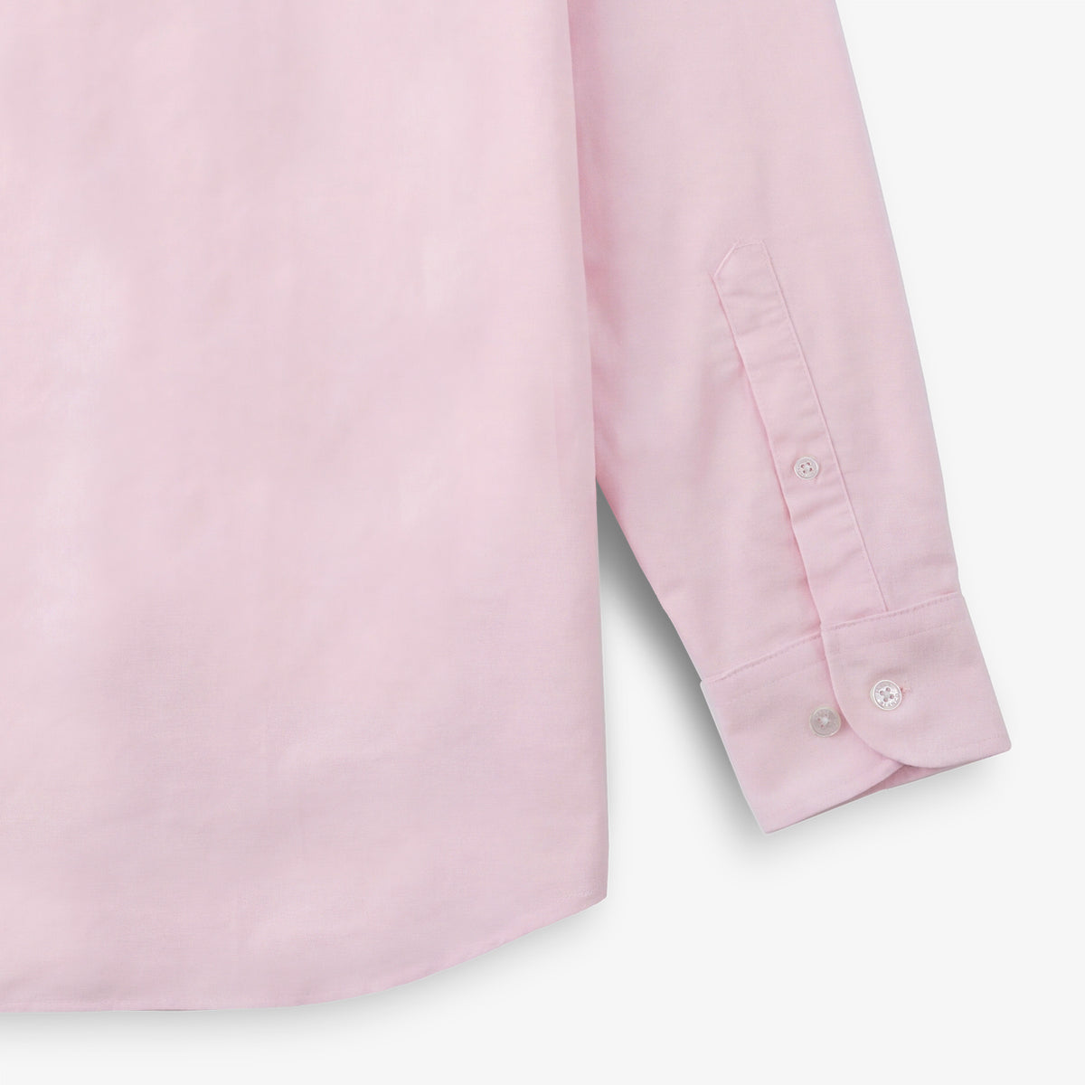 Camicia a maniche lunghe in cotone oxford con taschino rosa