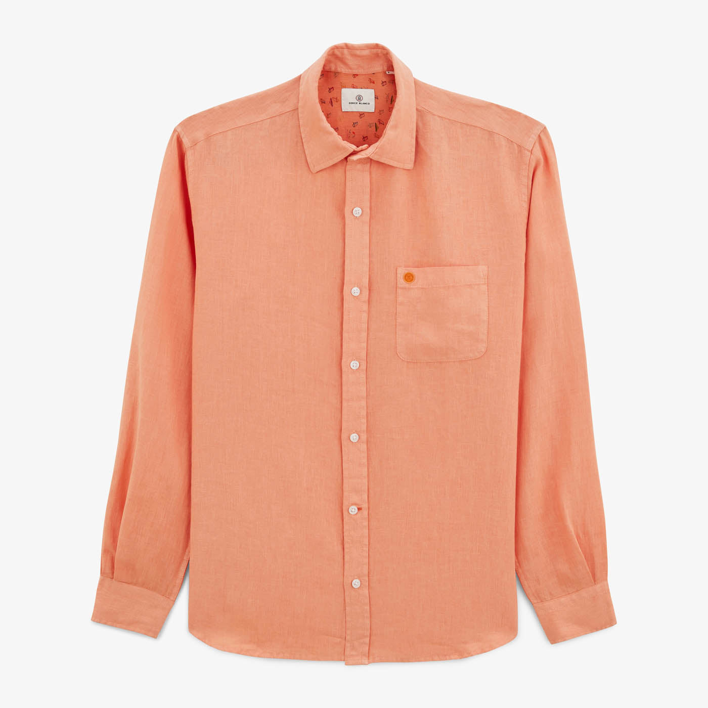 Chemise Charles en lin corail