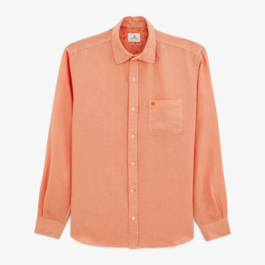 Chemise Charles en lin corail