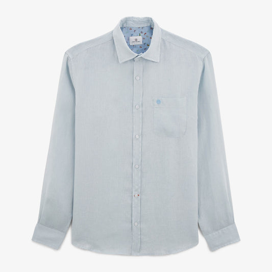 Chemise Charles en lin bleu ciel