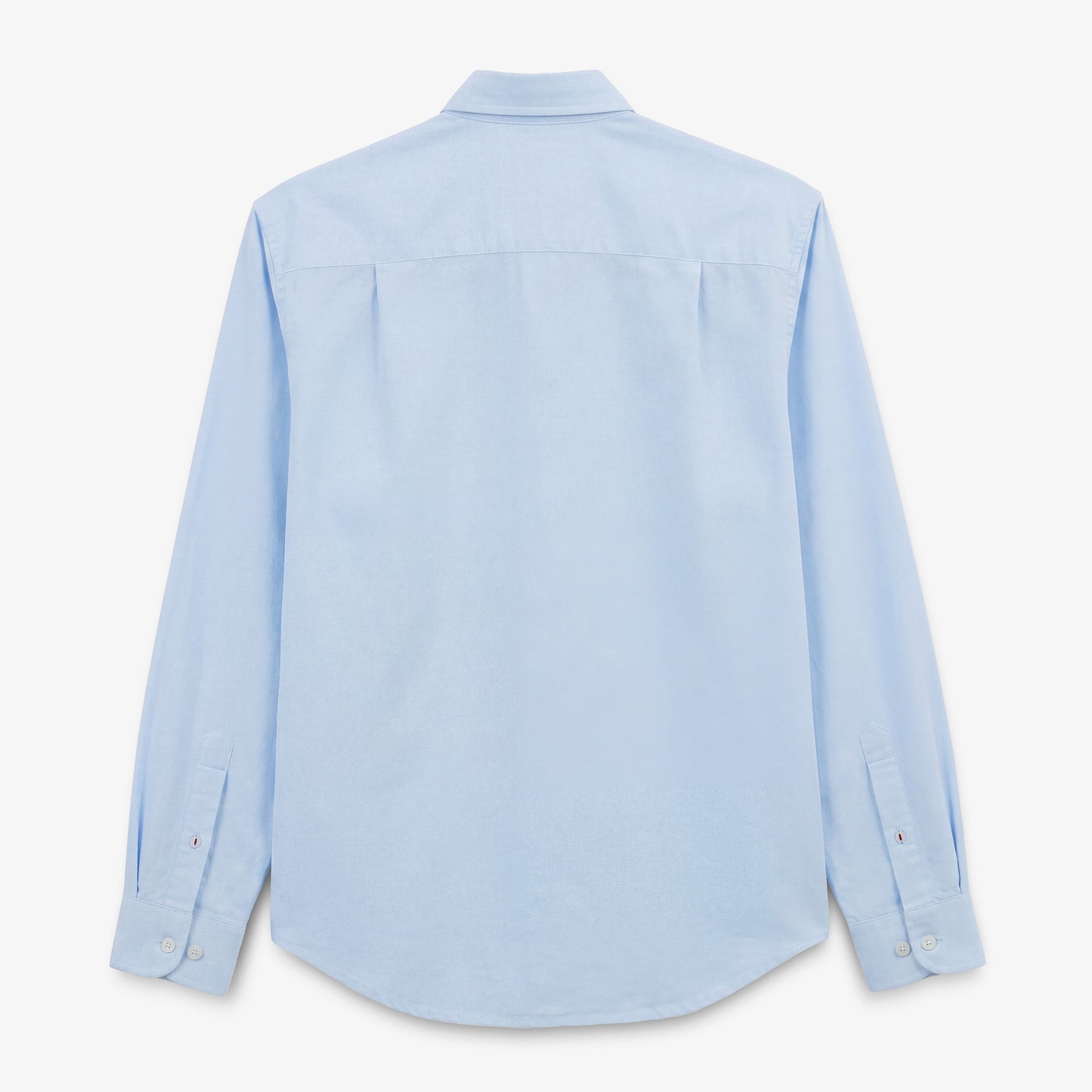 Chemise manches longues en coton oxford bleu ciel avec ganse tricolore