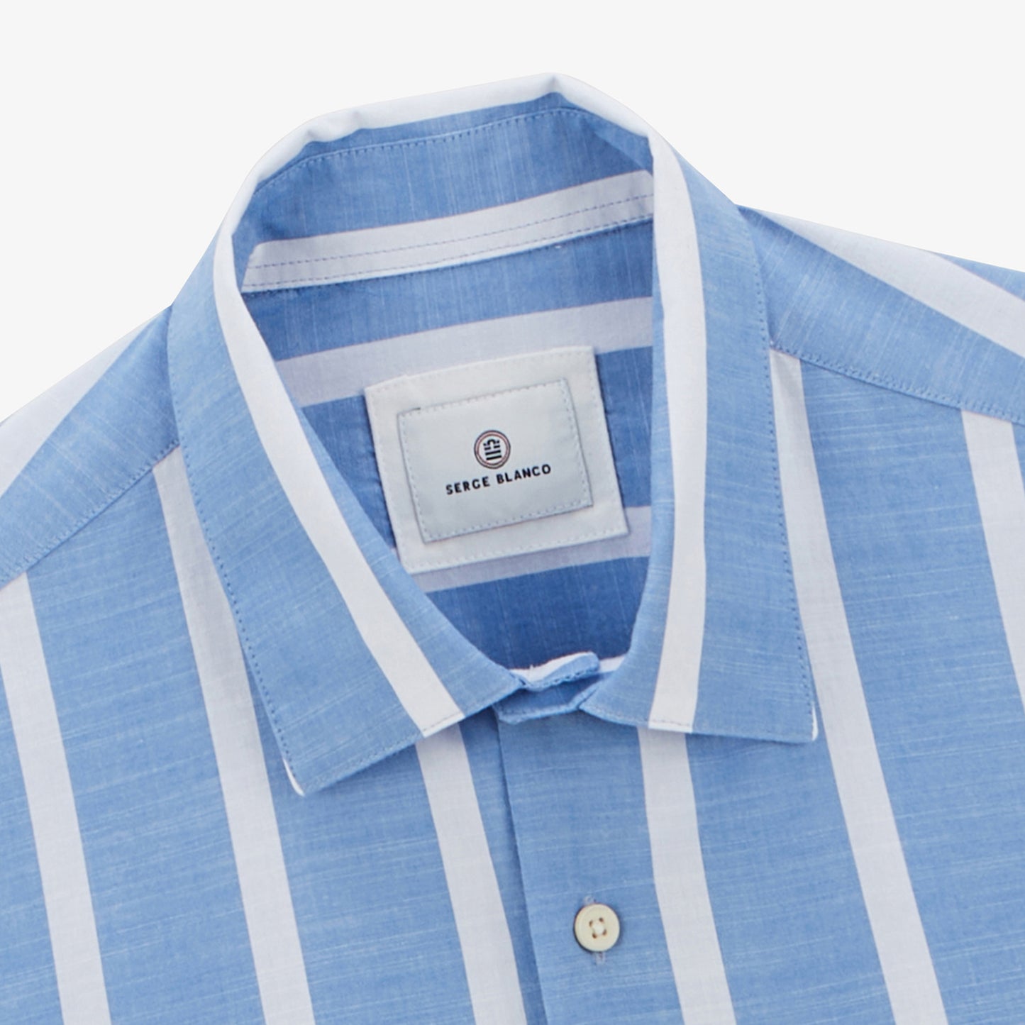 Charles blue striped shirt