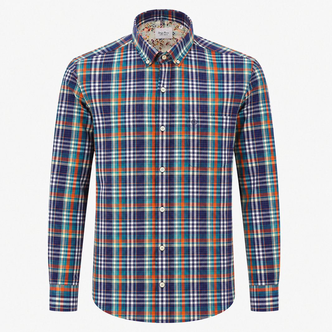 Chemise manches longues à carreaux charles
