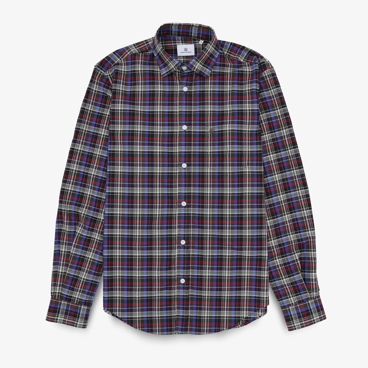 Multicolored checked long-sleeve cotton shirt