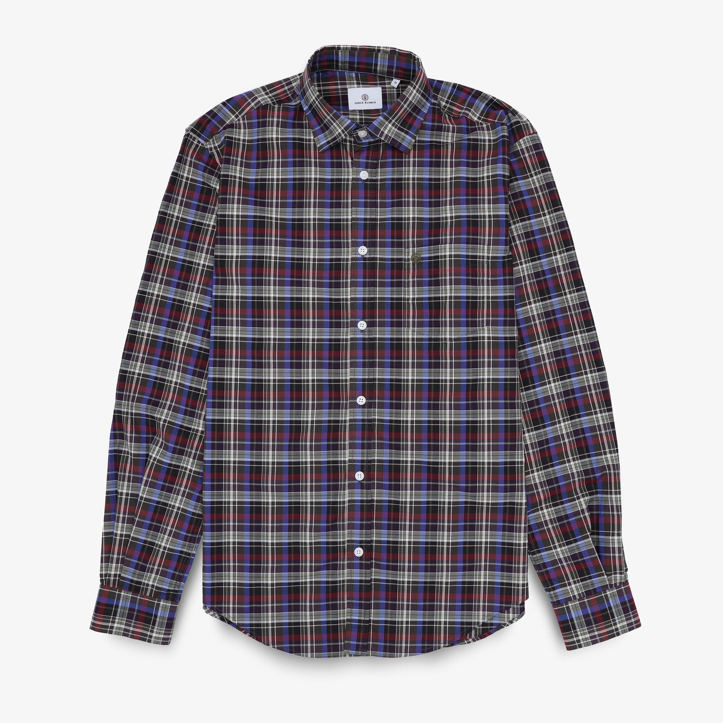Multicolored checked long-sleeve cotton shirt