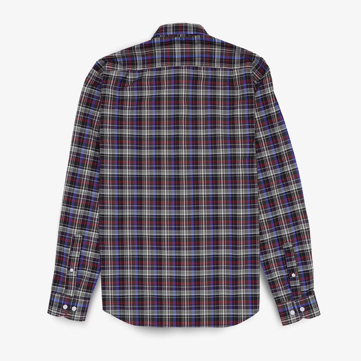Multicolored checked long-sleeve cotton shirt