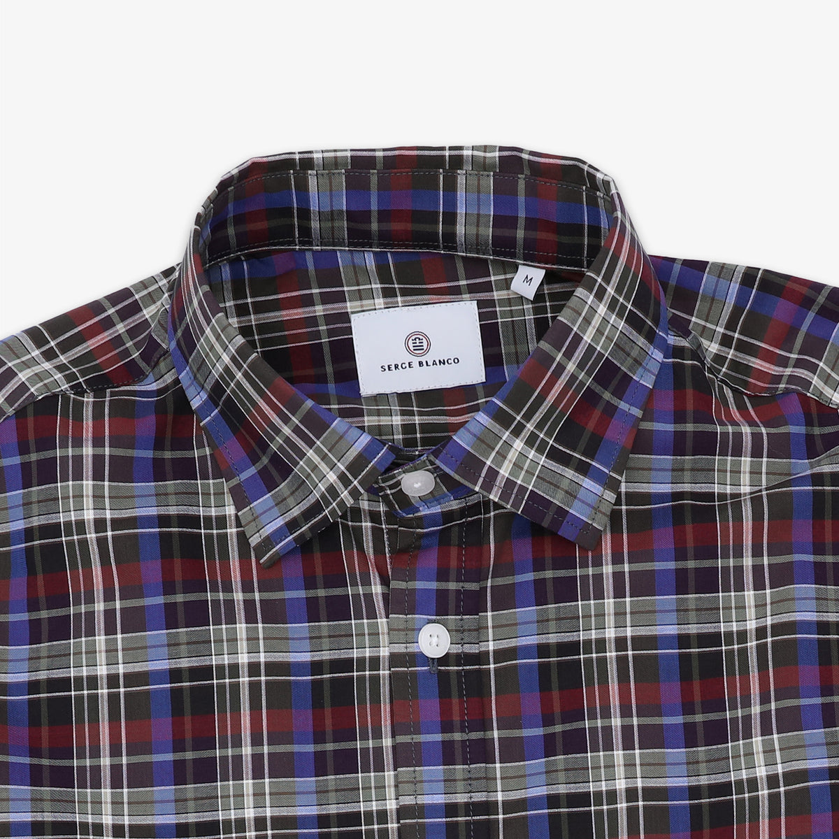 Multicolored checked long-sleeve cotton shirt
