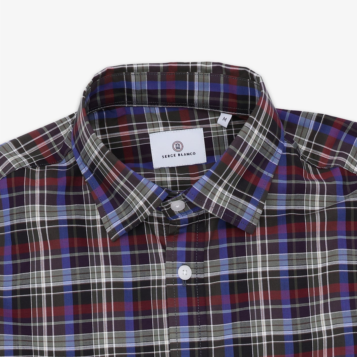 Multicolored checked long-sleeve cotton shirt
