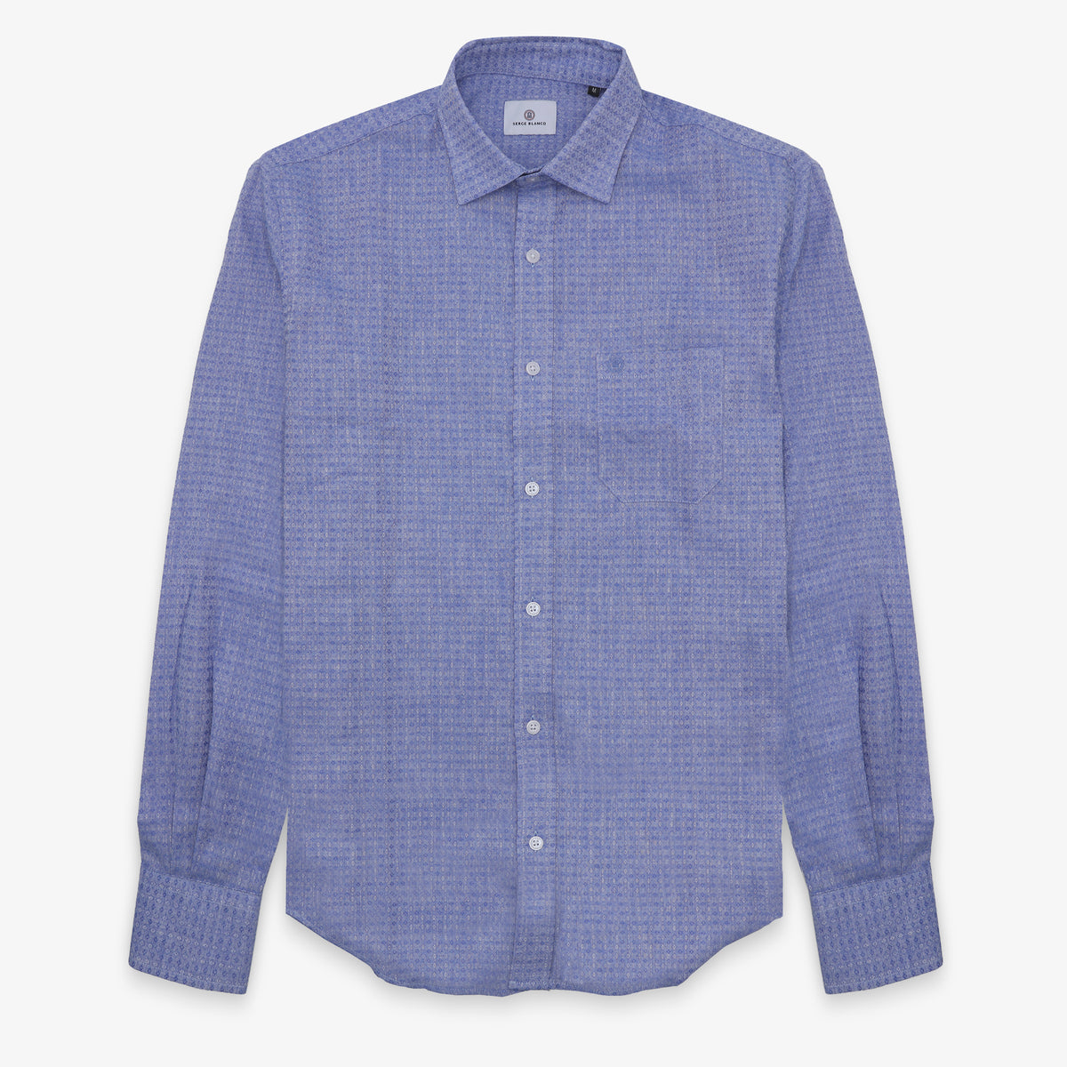 Chemise manches longues en coton avec motifs losange