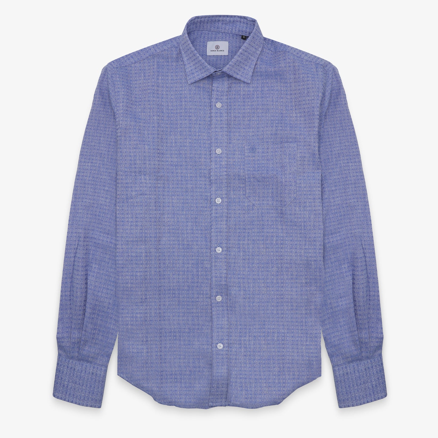 Chemise manches longues en coton avec motifs losange