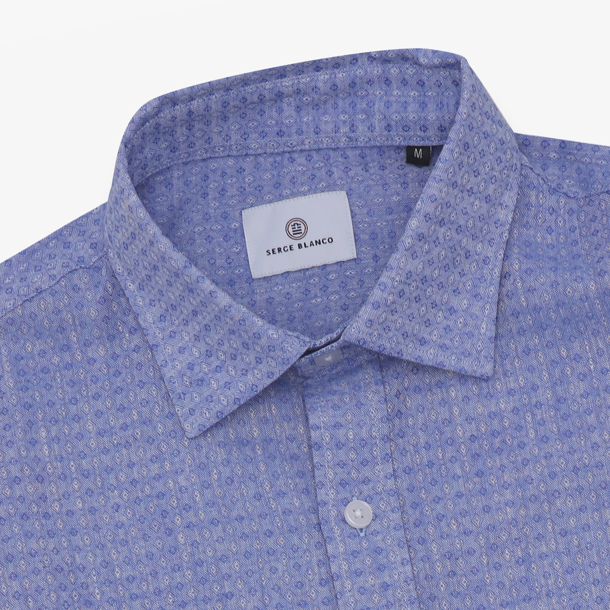 Chemise manches longues en coton avec motifs losange