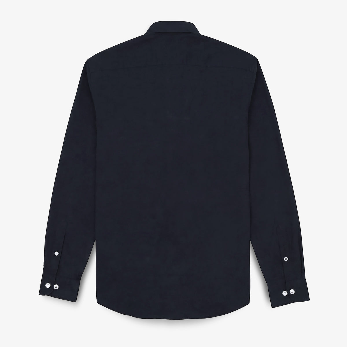 Einfarbiges Langarmhemd aus marineblauer Baumwolle