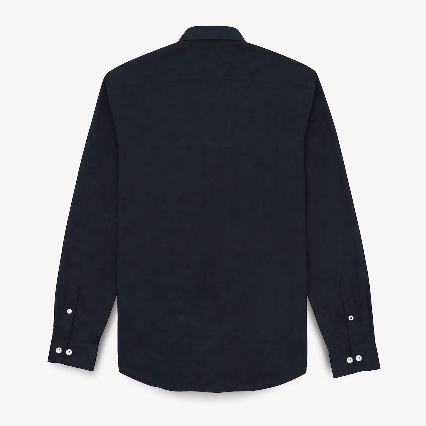 Einfarbiges Langarmhemd aus marineblauer Baumwolle